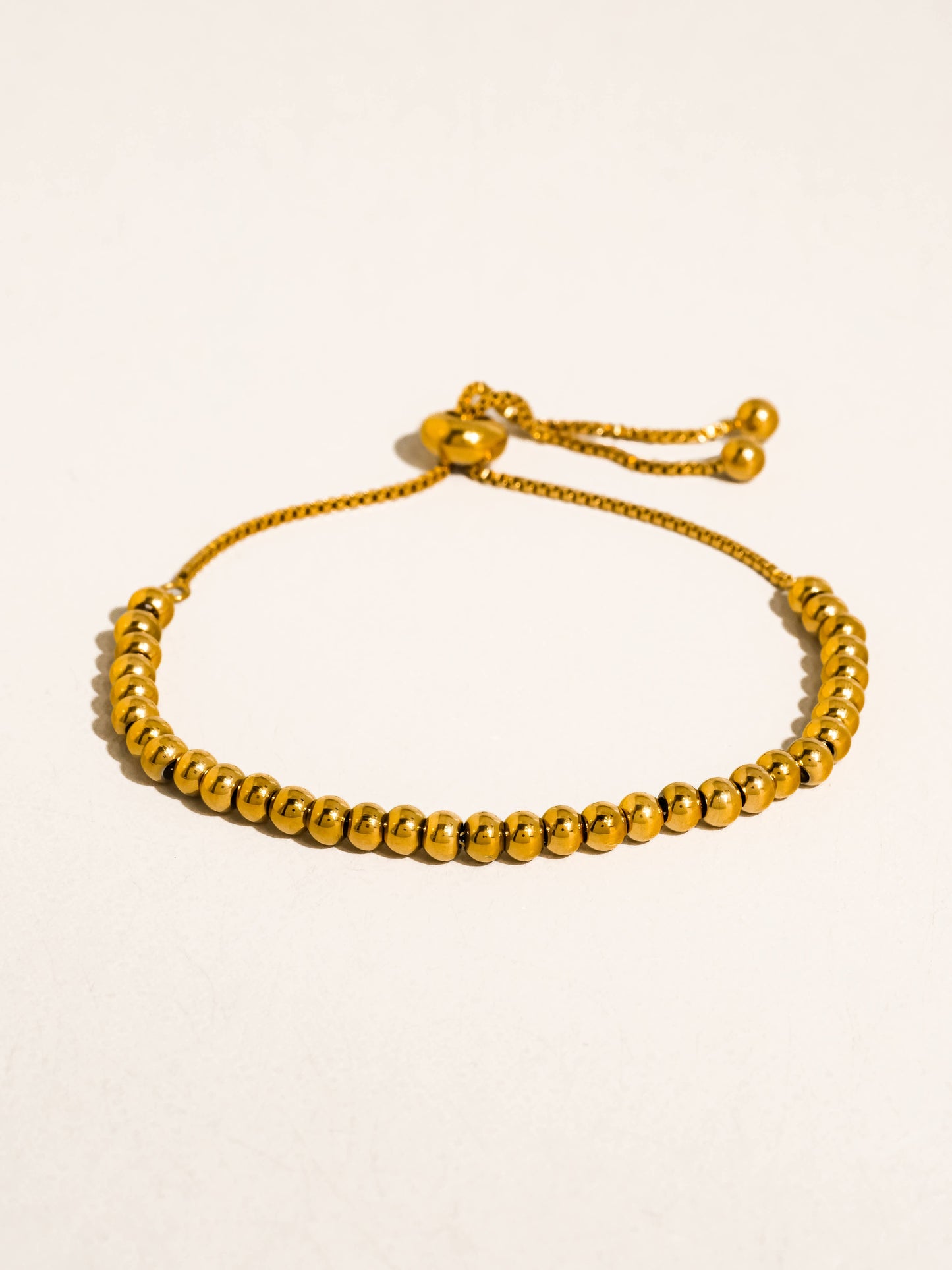 Liliane 18K Gold Non-Tarnish Beaded Bracelet : Yellow Gold / Liliane-Gold-M
