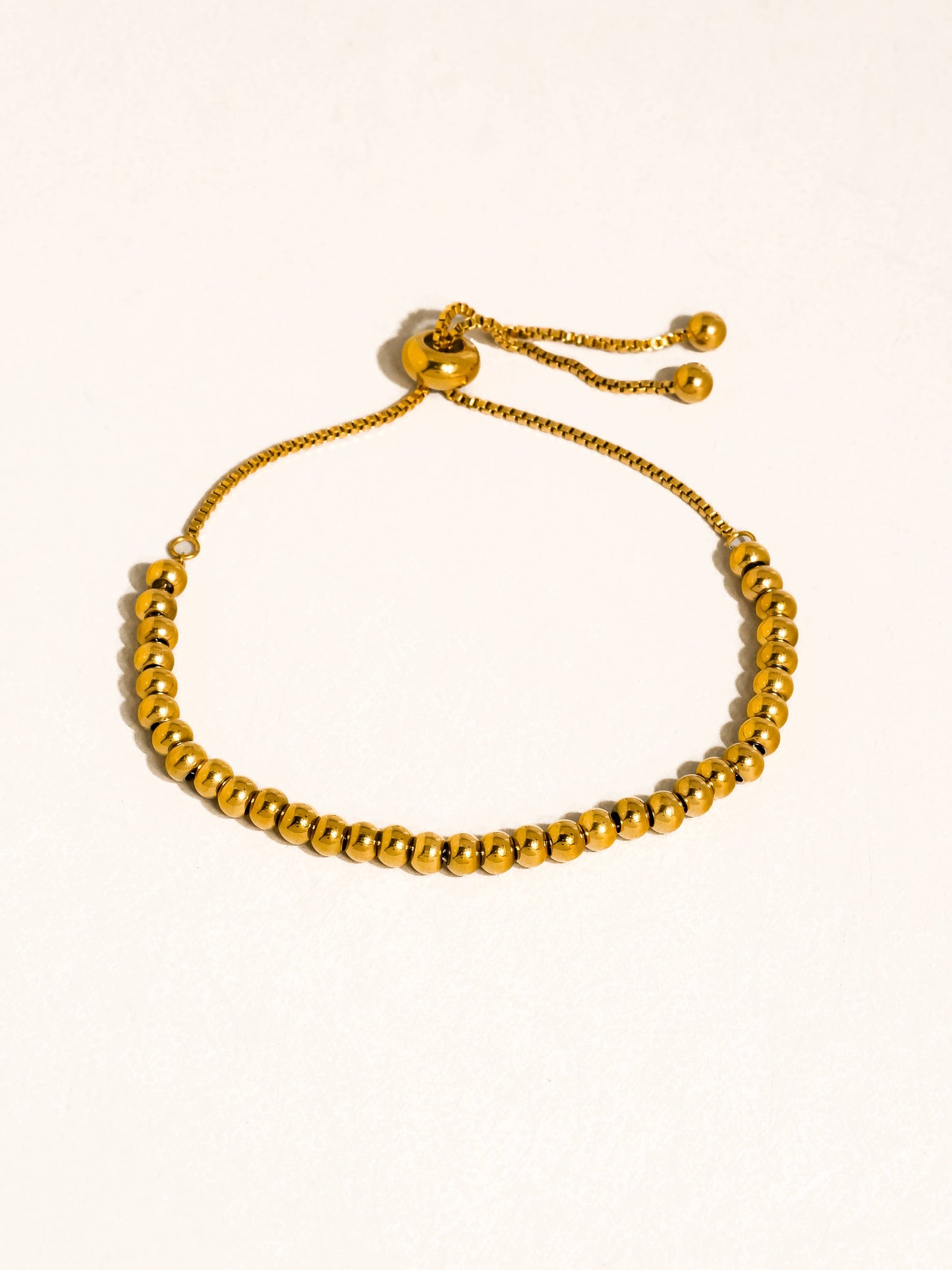 Liliane 18K Gold Non-Tarnish Beaded Bracelet : Yellow Gold / Liliane-Gold-M