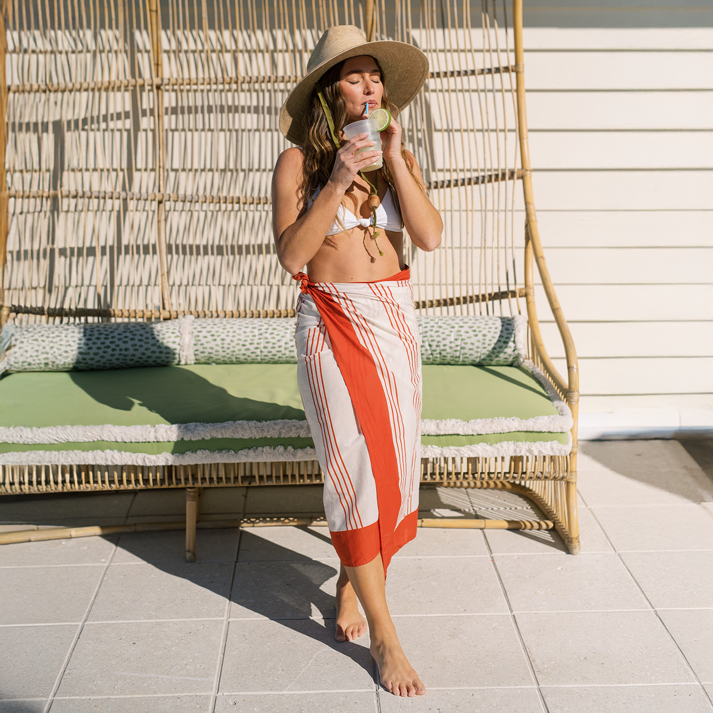 Cherry Pinstripe Sarong