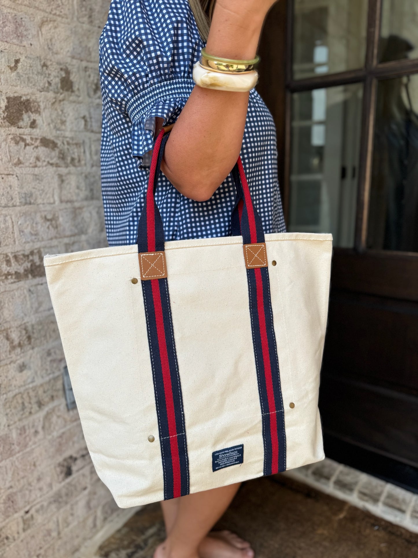 Society Canvas Leather Tote Bag