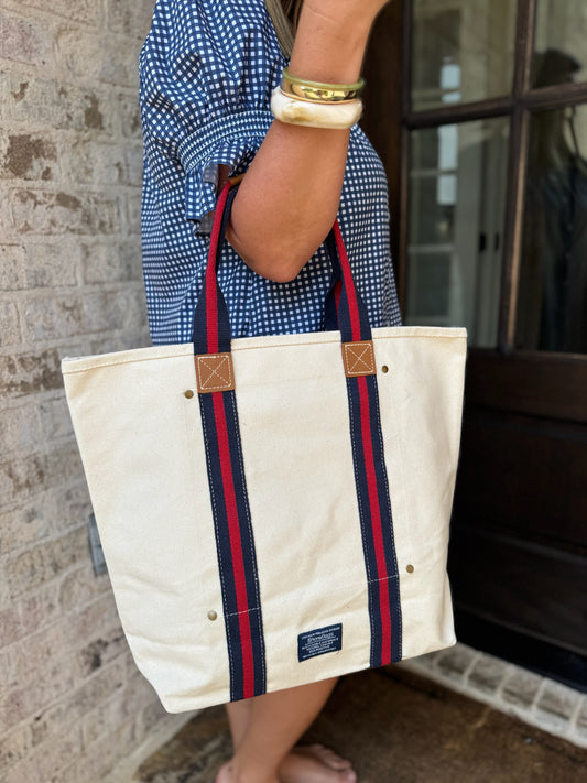 Society Canvas Leather Tote Bag