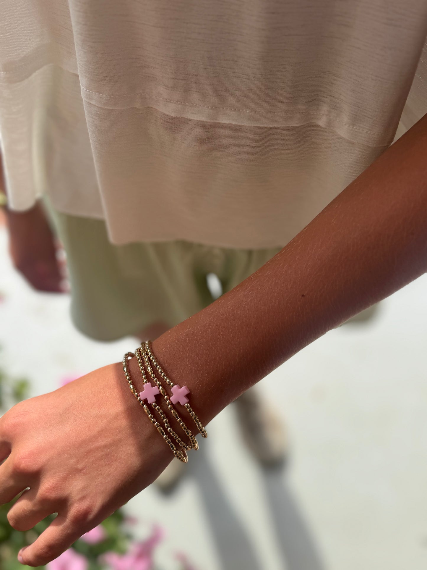 cross beaded bracelet set
