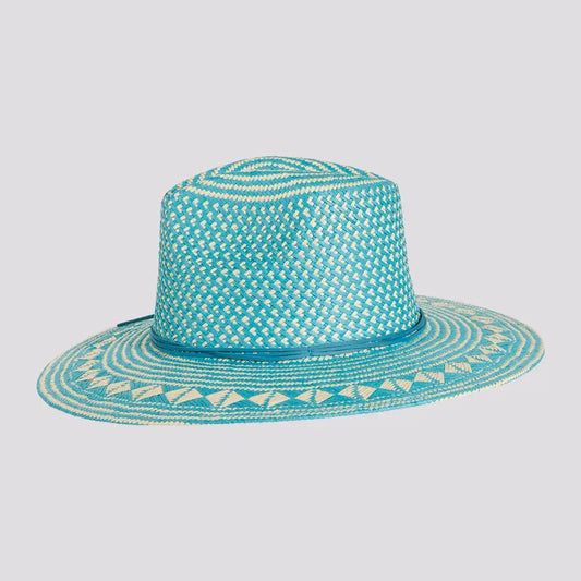 Safari Straw Sun Hat - Style Eppie - Aqua: Aqua