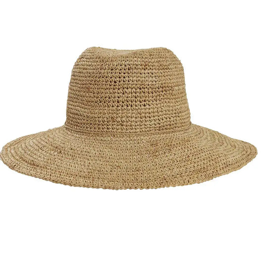 Crochet Raffia Sun Hat - Style Nova: Natural