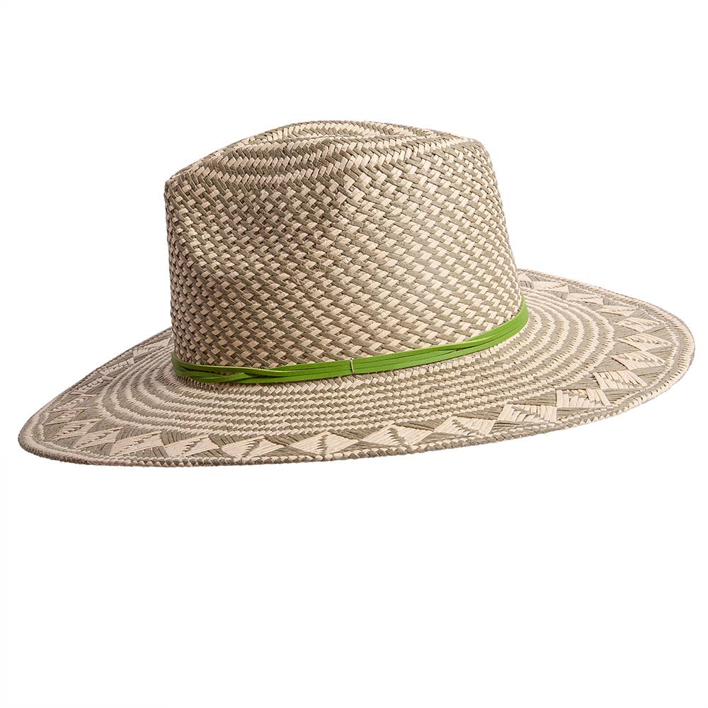 Safari Straw Sun Hat - Style Eppie: Green