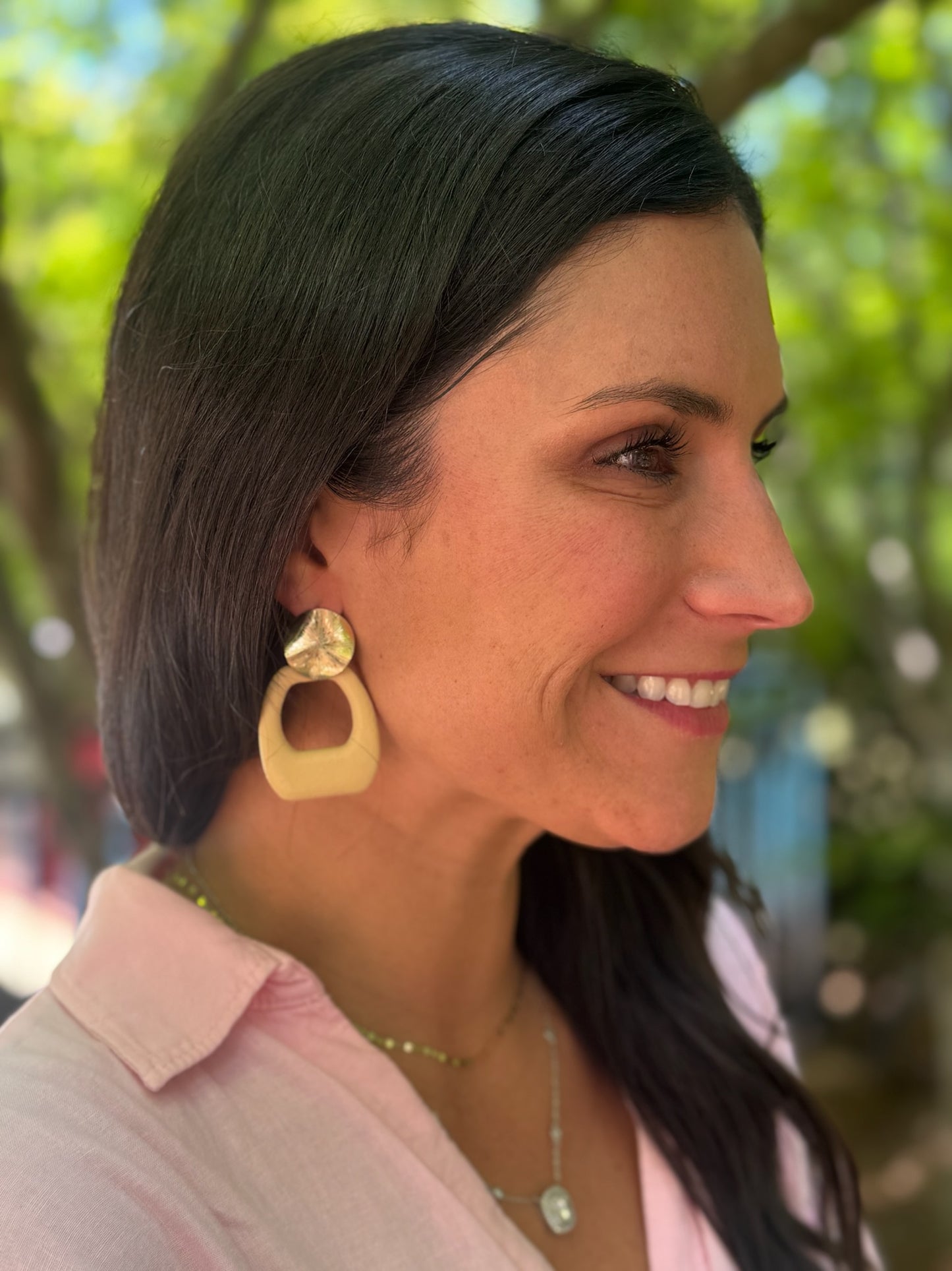 Geometric Square Wood Earrings