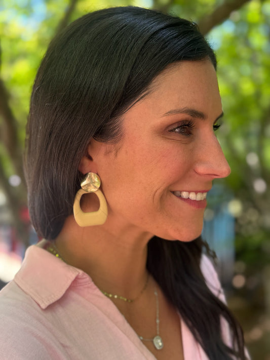 Geometric Square Wood Earrings