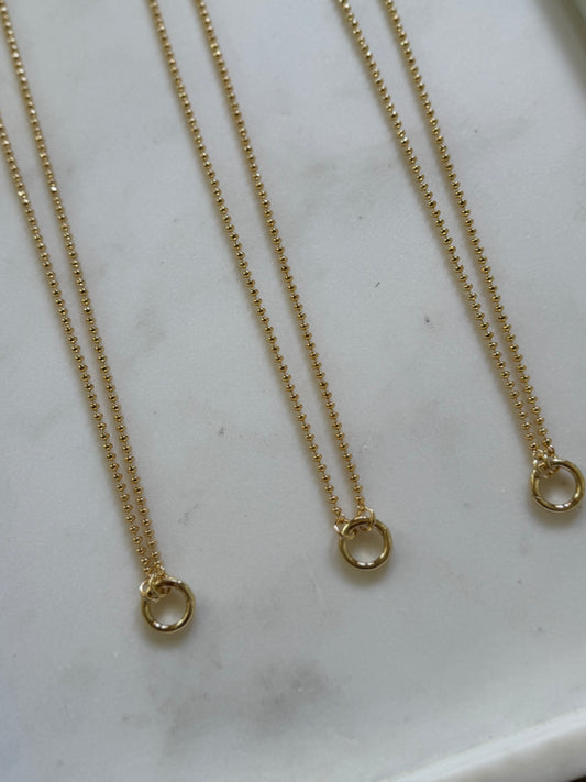 Gold Beaded Charm Necklace