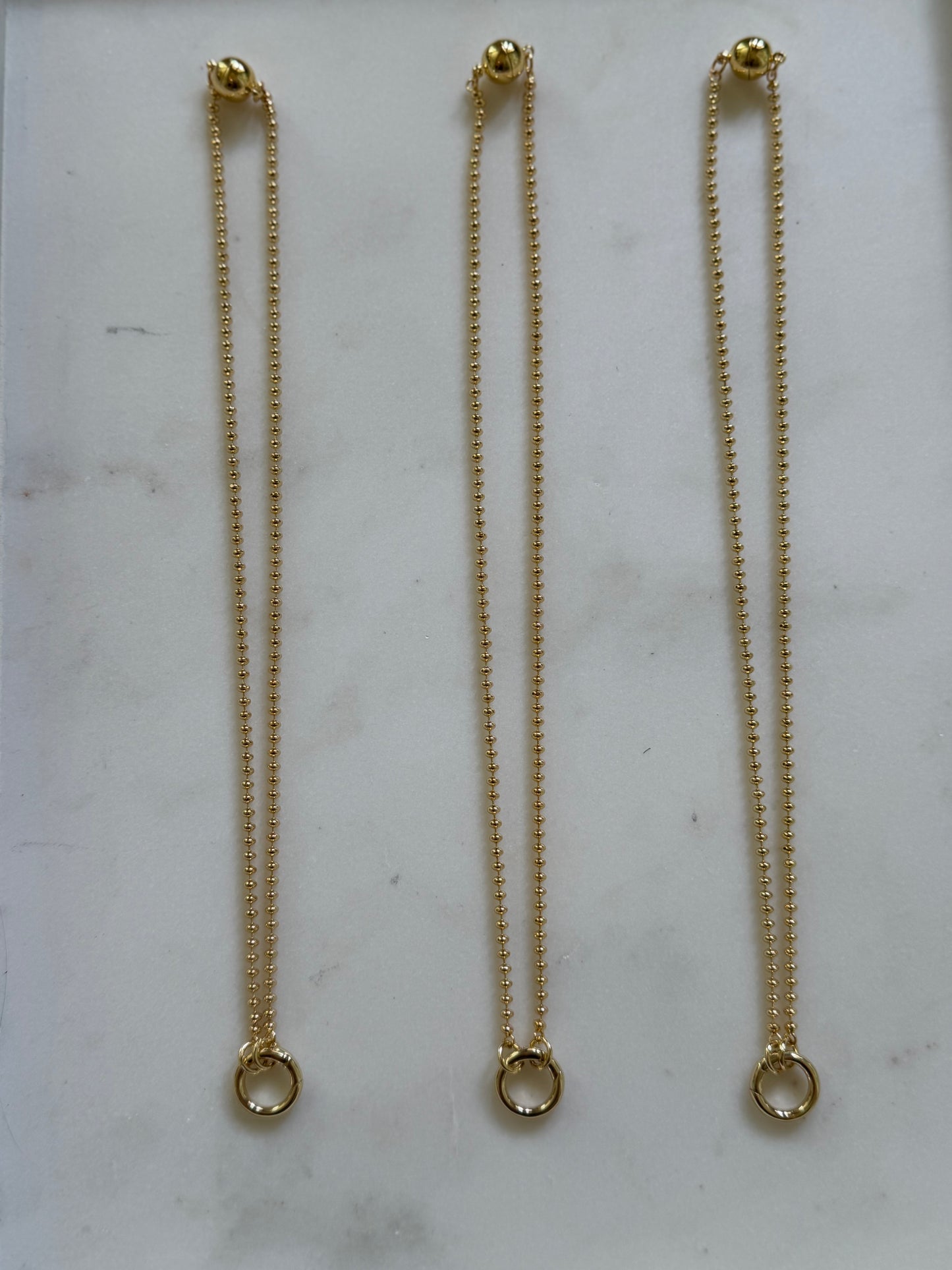 Gold Beaded Charm Necklace