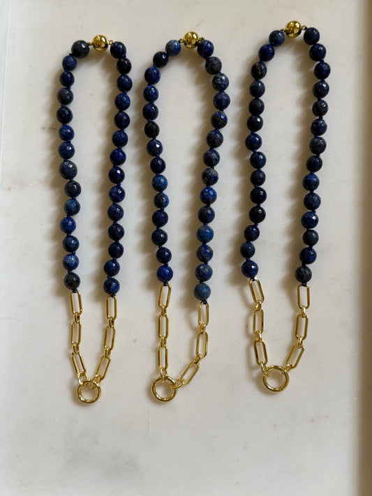 Navy and Gold chain Necklace