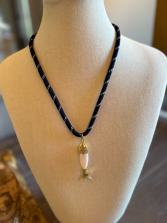 Navy Rope with Fish Charm