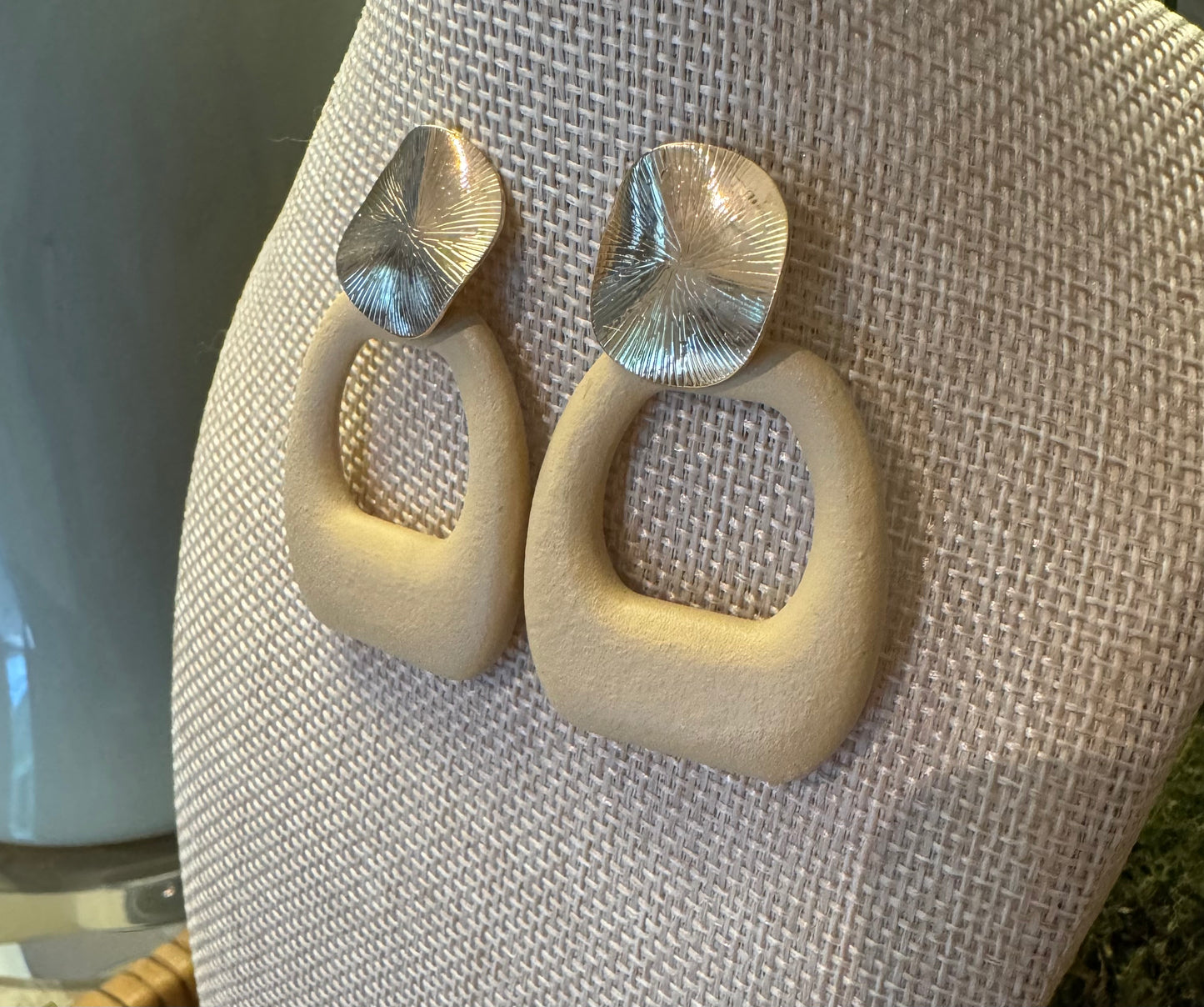 Geometric Square Wood Earrings