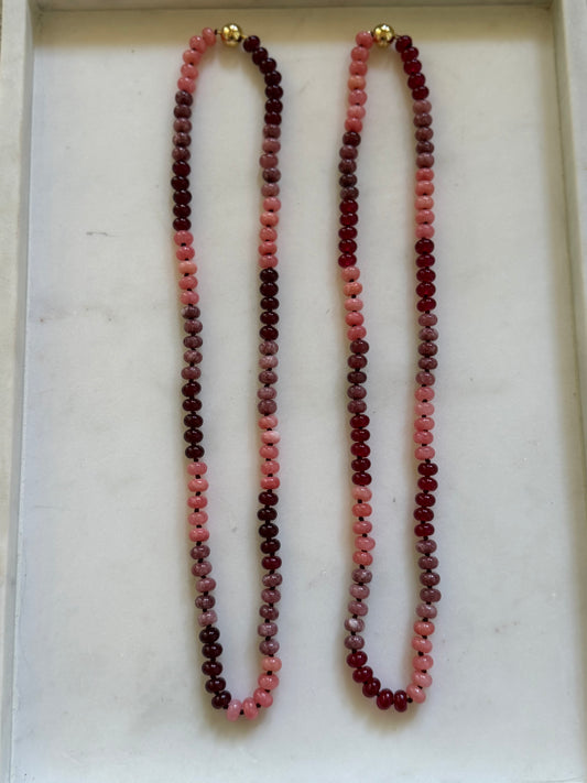 Pink Multicolor Long Necklace
