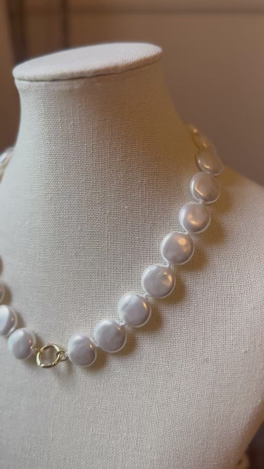 Pearl Disk Necklace