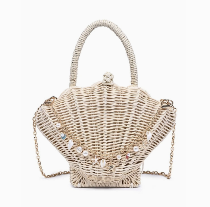 Rattan Shell Crossbody/Clutch
