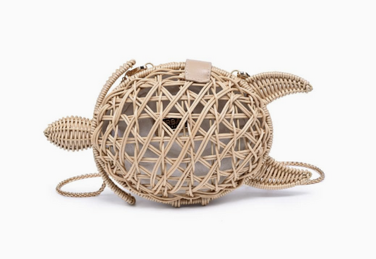 Turtle Crossbody Bag with Gold Chain